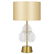 Melania Table Lamp with Fabric Shade & Glass Detail