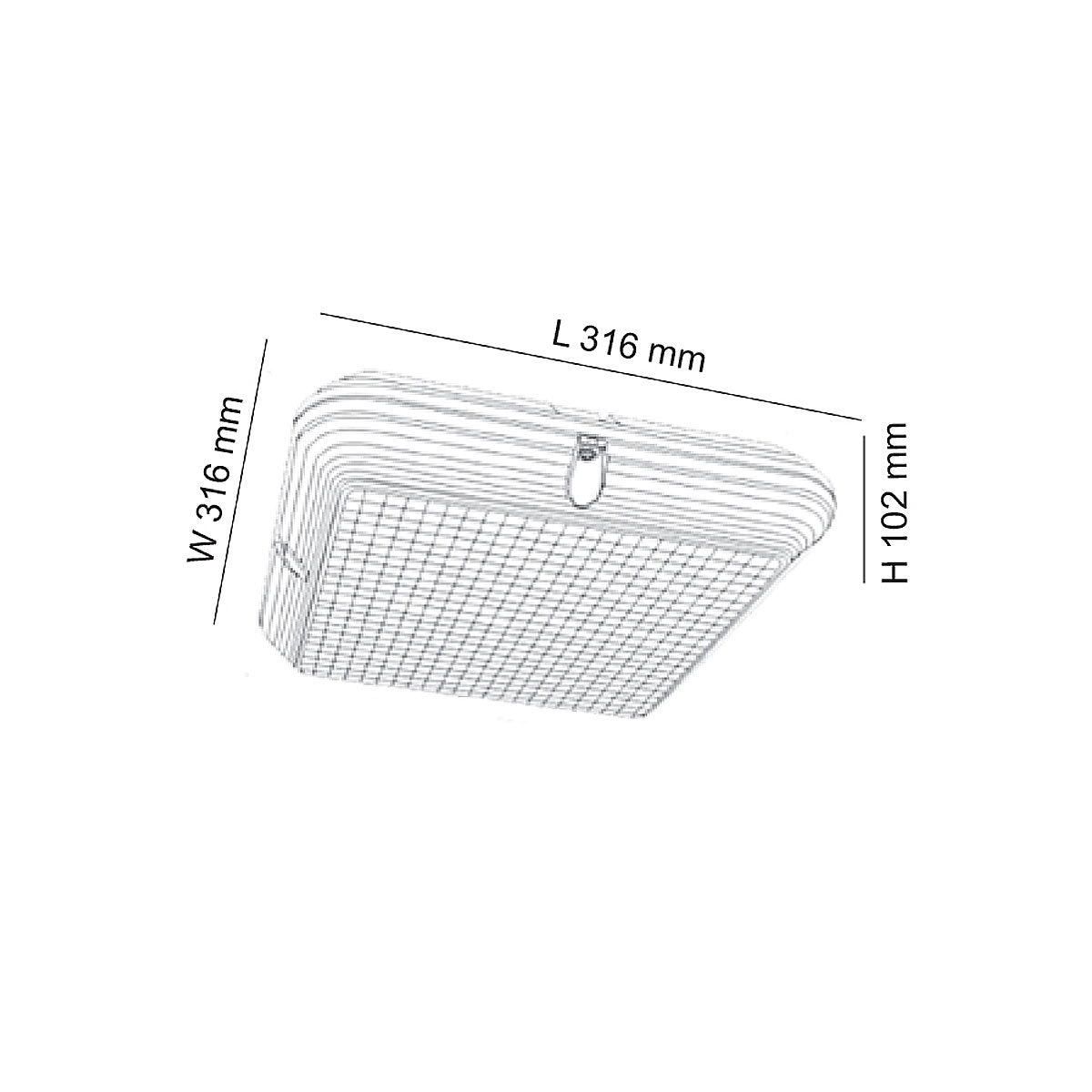 Memphis 22W LED Square Outdoor Bunker Light