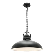 Mercator Verona Industrial Black Metal Pendant Light
