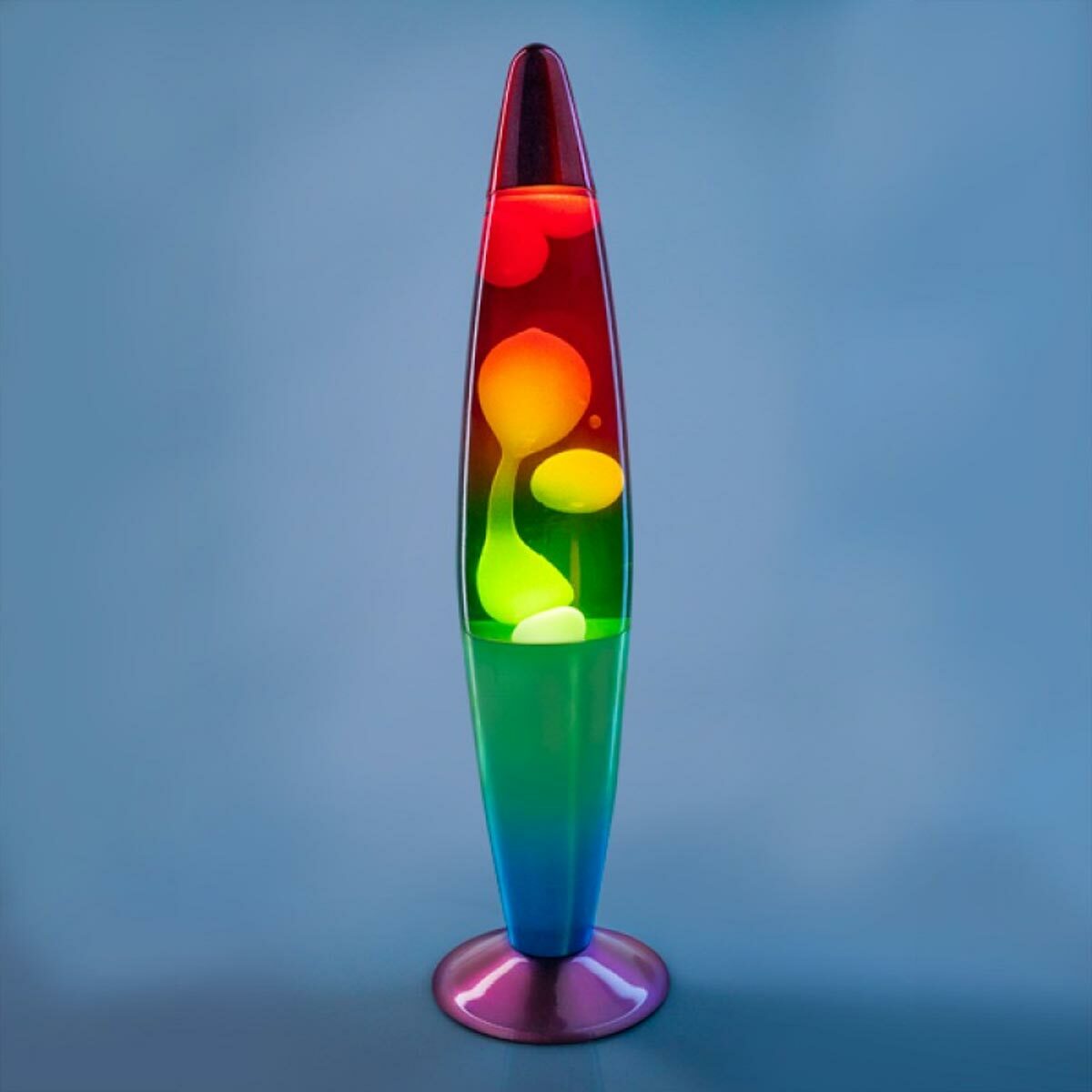 Metallic Peace Motion Lava Lamp - Rainbow