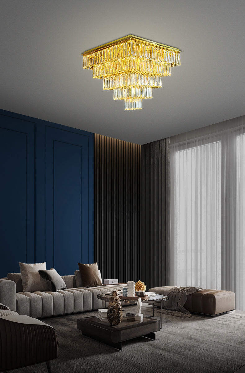 Milano Crystal Chandelier Close to Ceiling Light