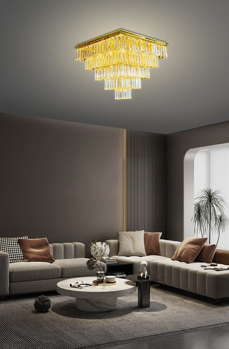 Milano Crystal Chandelier Close to Ceiling Light