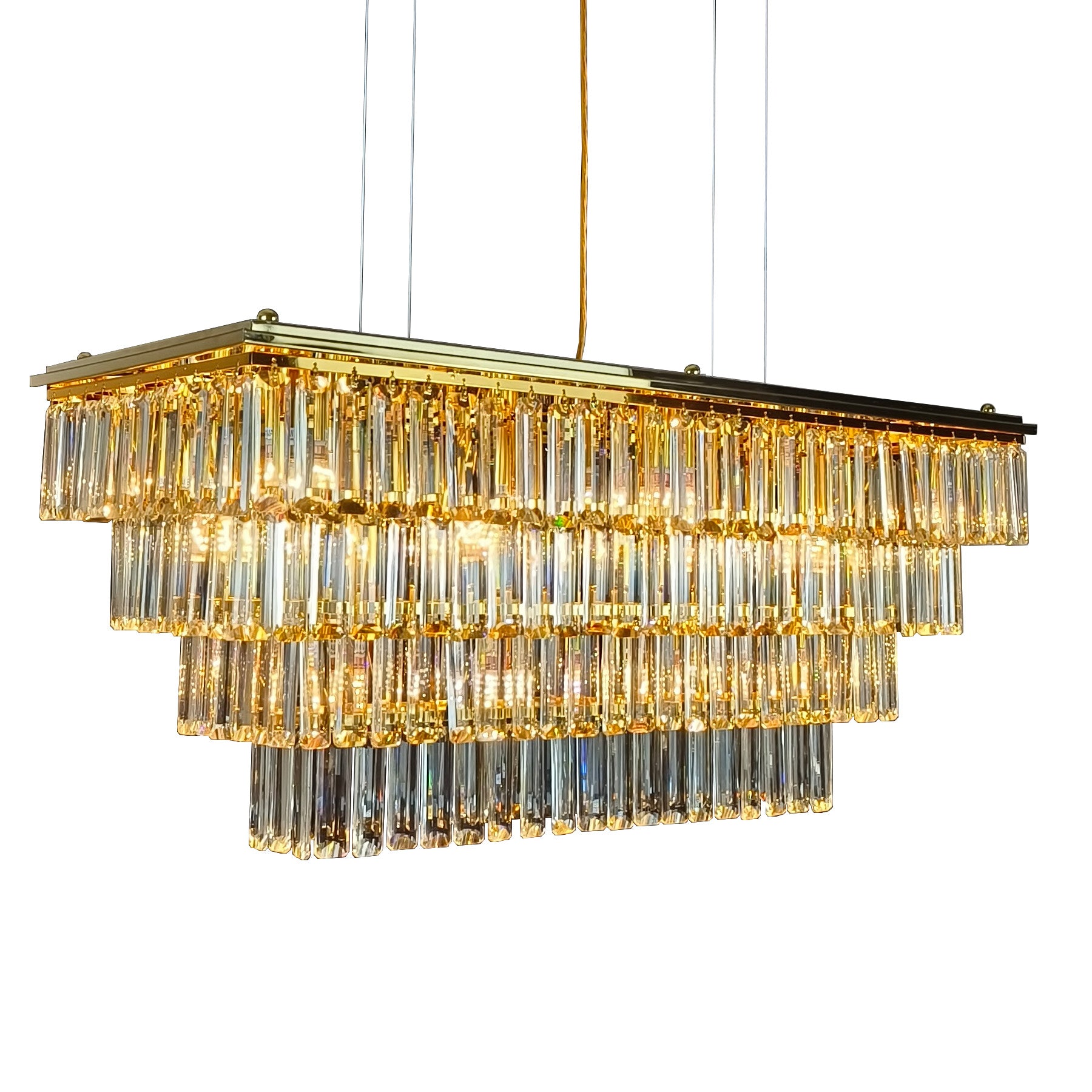 Milano 27LT 1500mm Rectangular Crystal Chandlier - Clear