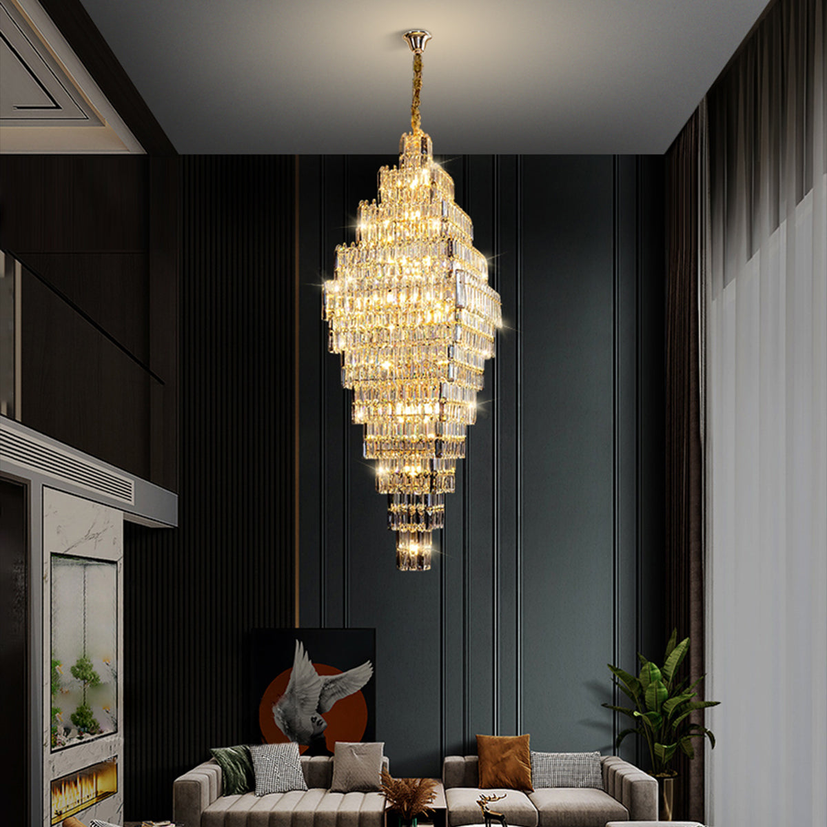 Milano Crystal Chandelier 700mm with 39 Lights