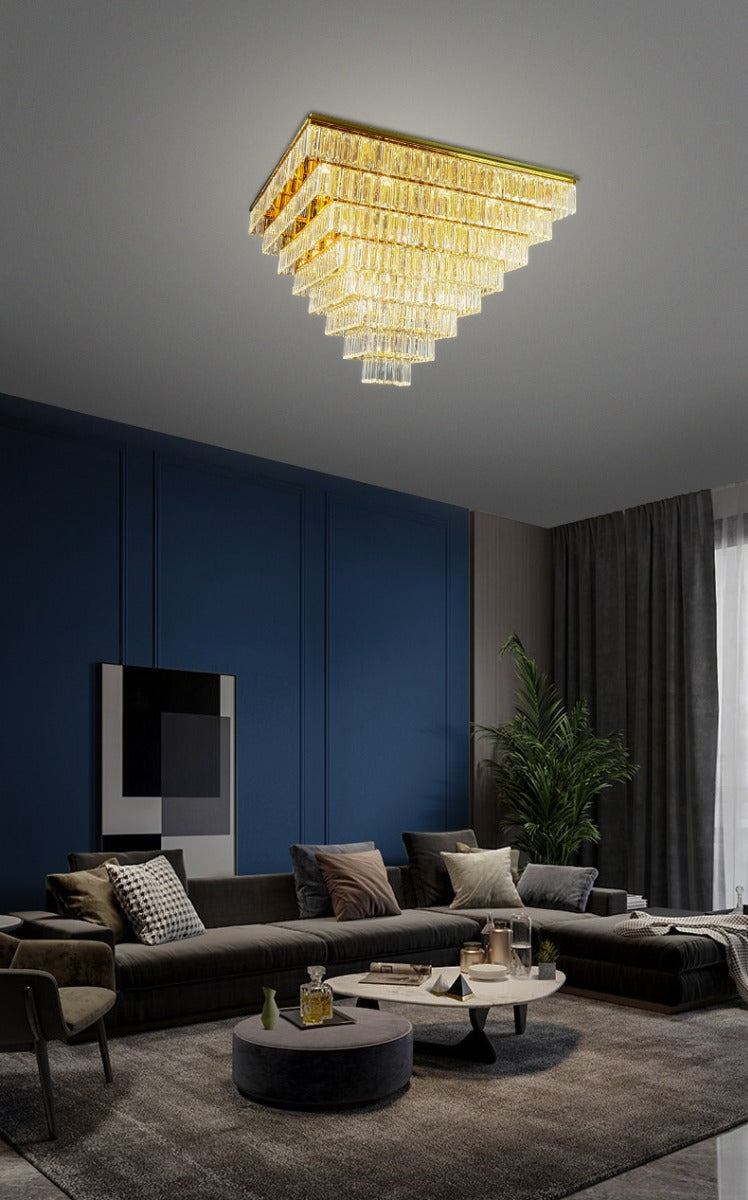 Milano Square Crystal Chandelier with 37 Lights 1000mm