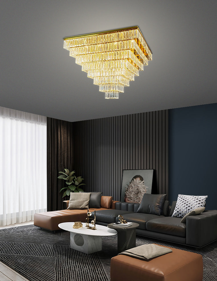 Milano Square Crystal Chandelier with 37 Lights 1000mm