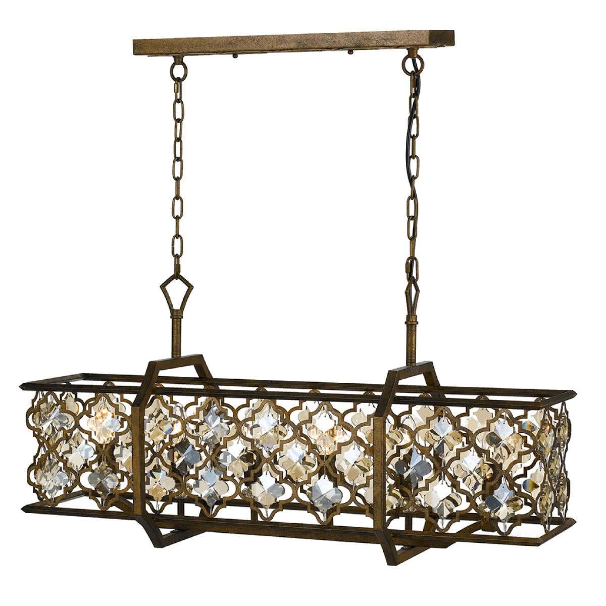 Mimosa 6 Light Pendant Light with Crystal Boho Design