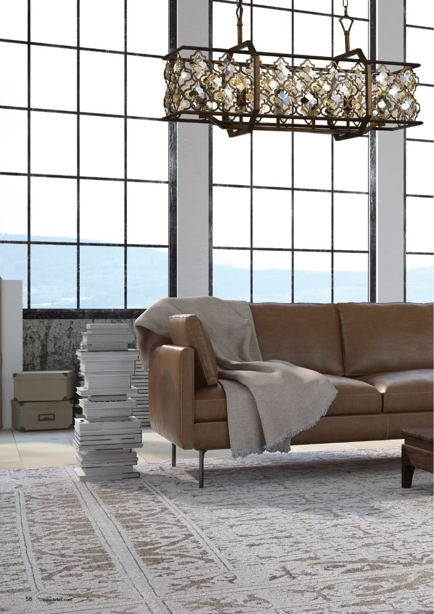 Mimosa 6 Light Pendant Light with Crystal Boho Design