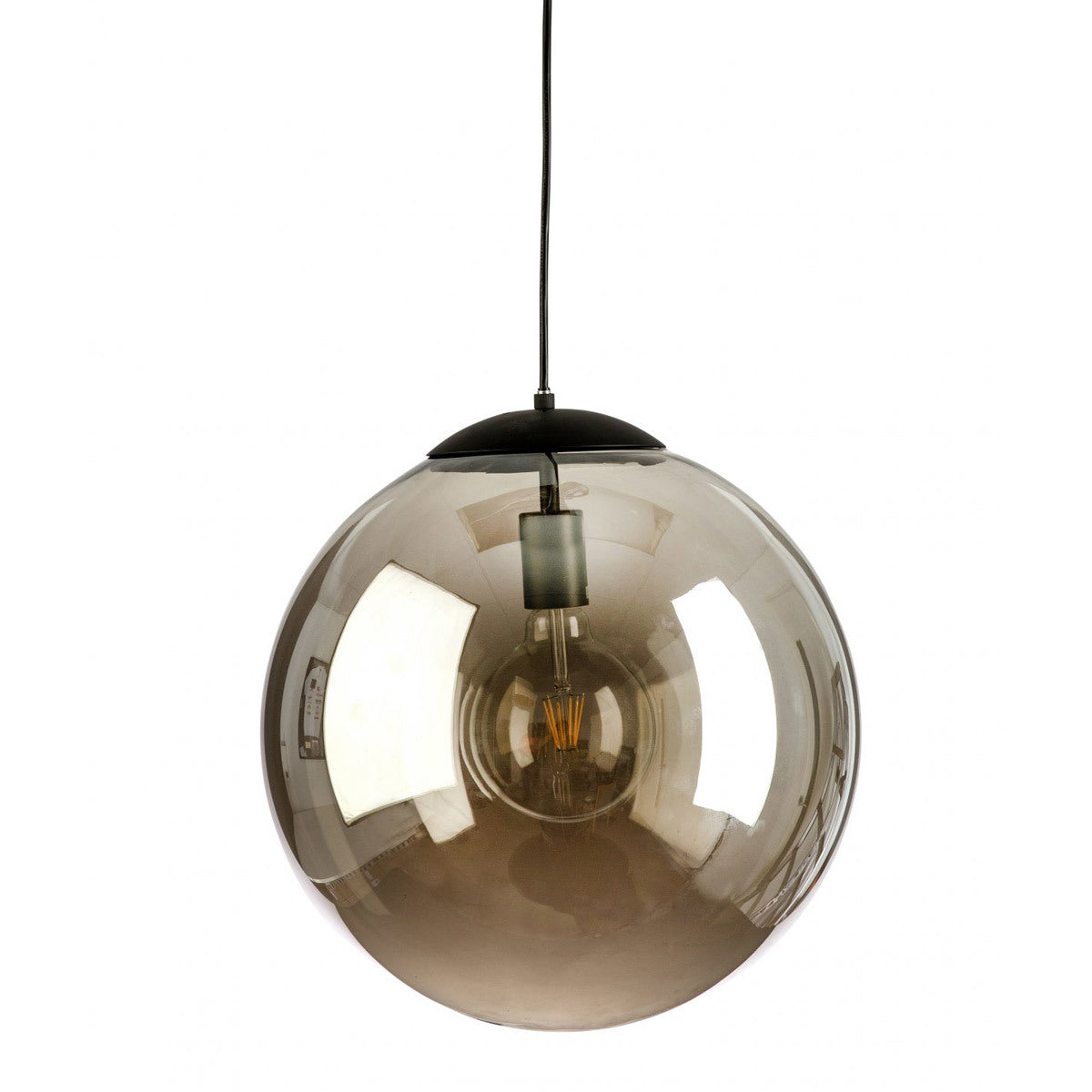 Mirror-35 Smoked Glass Round Pendant Light