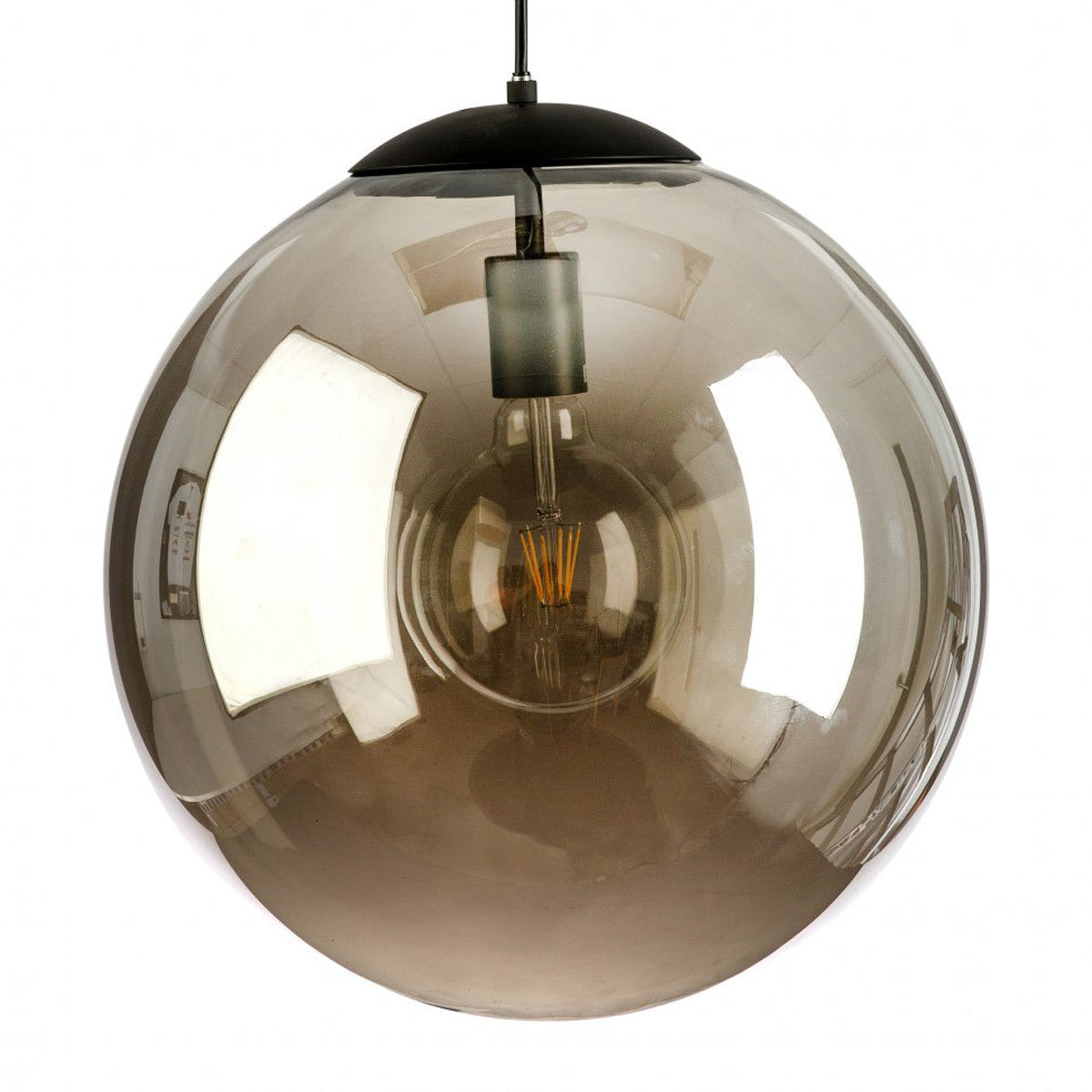 Mirror-35 Smoked Glass Round Pendant Light