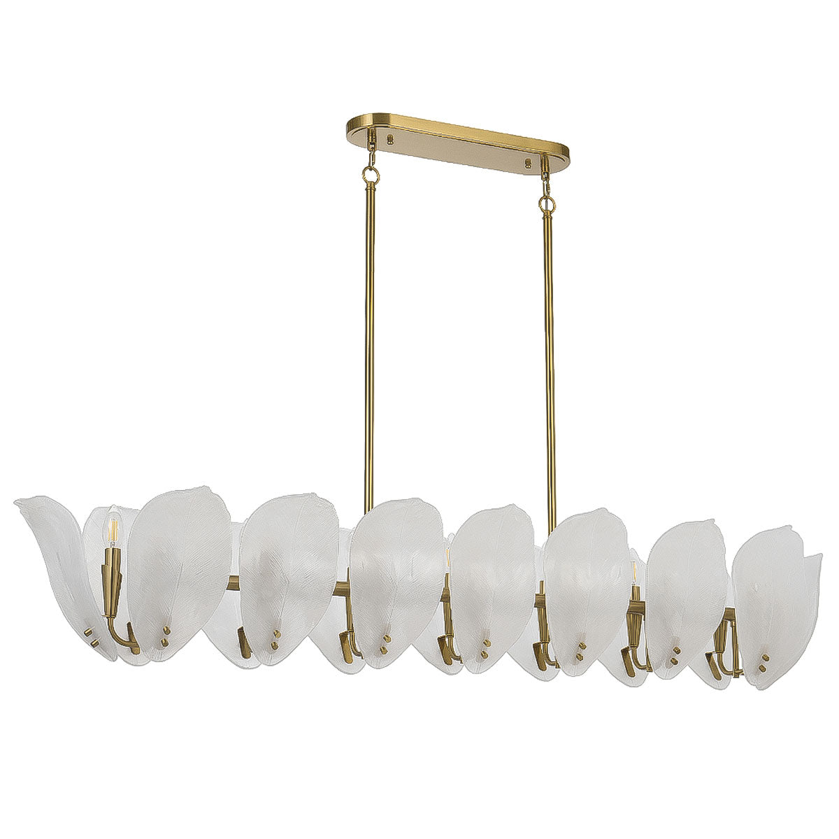 Monte 16 Light Brass Pendant Light with Frosted Glass