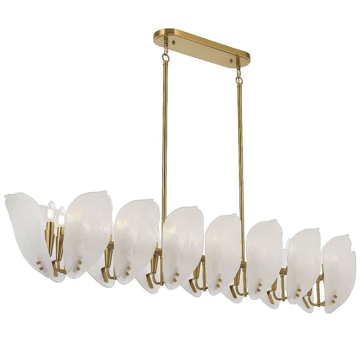 Monte 16 Light Brass Pendant Light with Frosted Glass