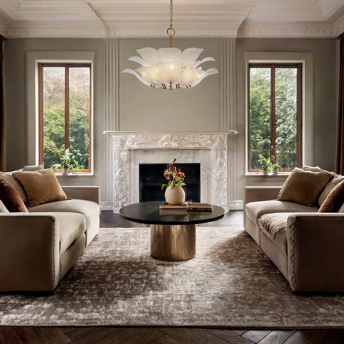 Monte 8 Light Pendant Light - Petal Design