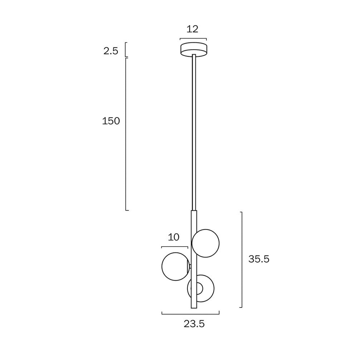 Moran 3 Light Bubble Pendant Light