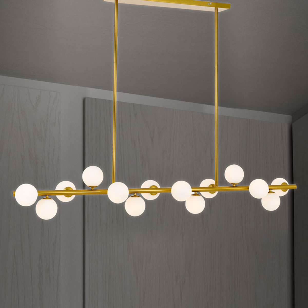 Moran 14 Light Pendant with Blown Glass Globes