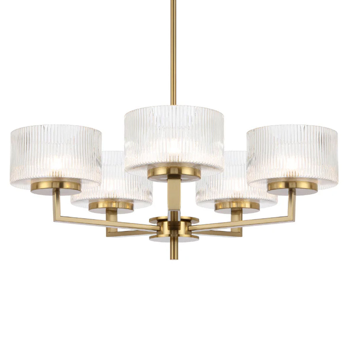 Moreno 5-Light Pendant Light €“ Ribbed Glass and Iron