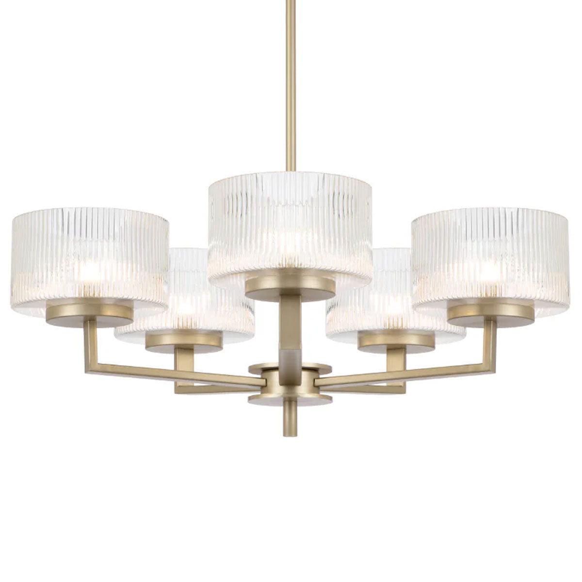 Moreno 5-Light Pendant Light €“ Ribbed Glass and Iron