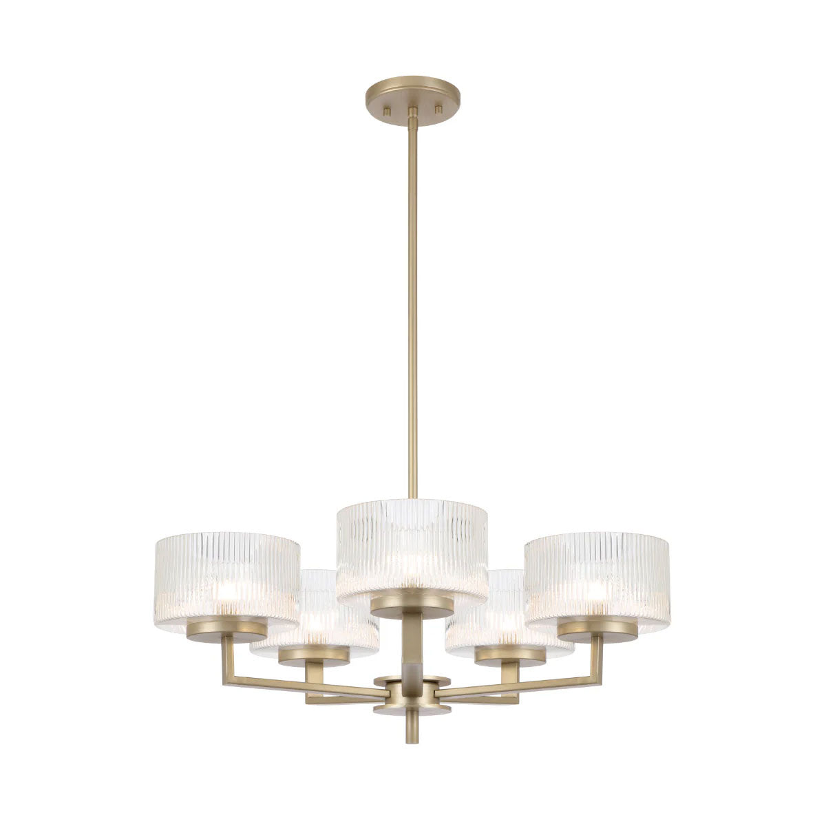 Moreno 5-Light Pendant Light €“ Ribbed Glass and Iron