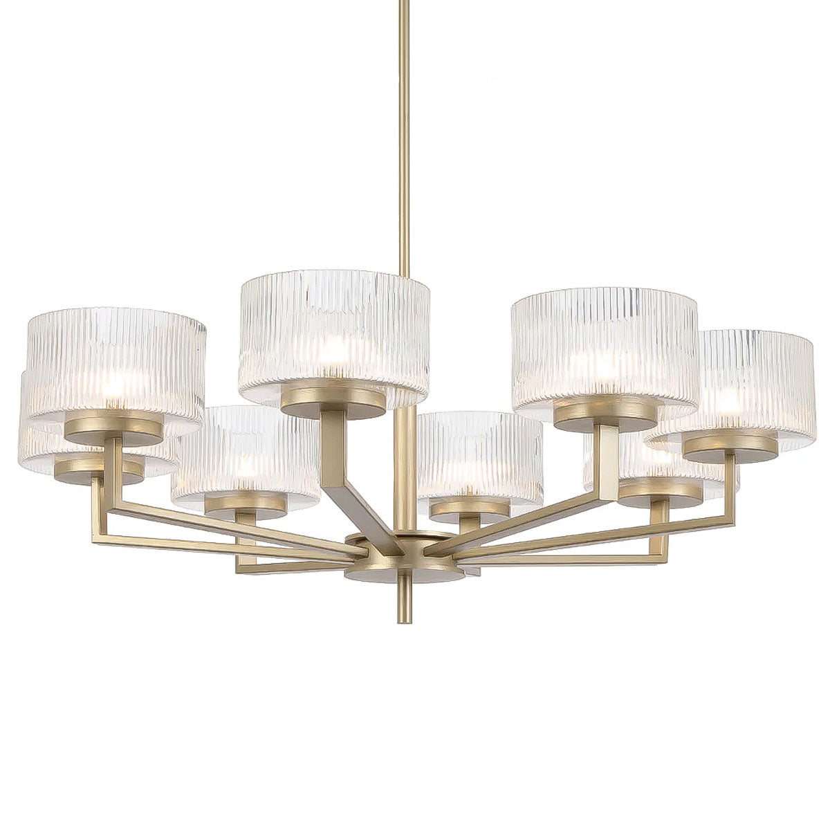 Moreno 8-Light Pendant Light with Ribbed Glass Shades