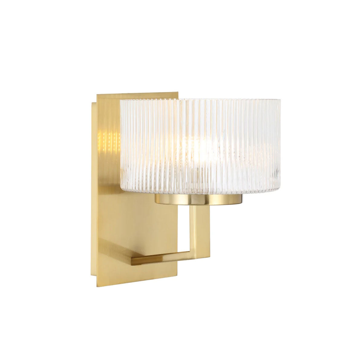 Moreno Iron & Ribbed Glass Round Wall Light