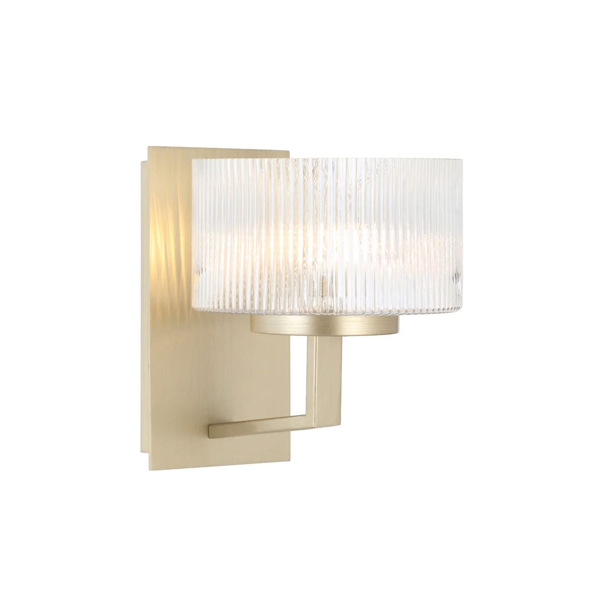 Moreno Iron & Ribbed Glass Round Wall Light