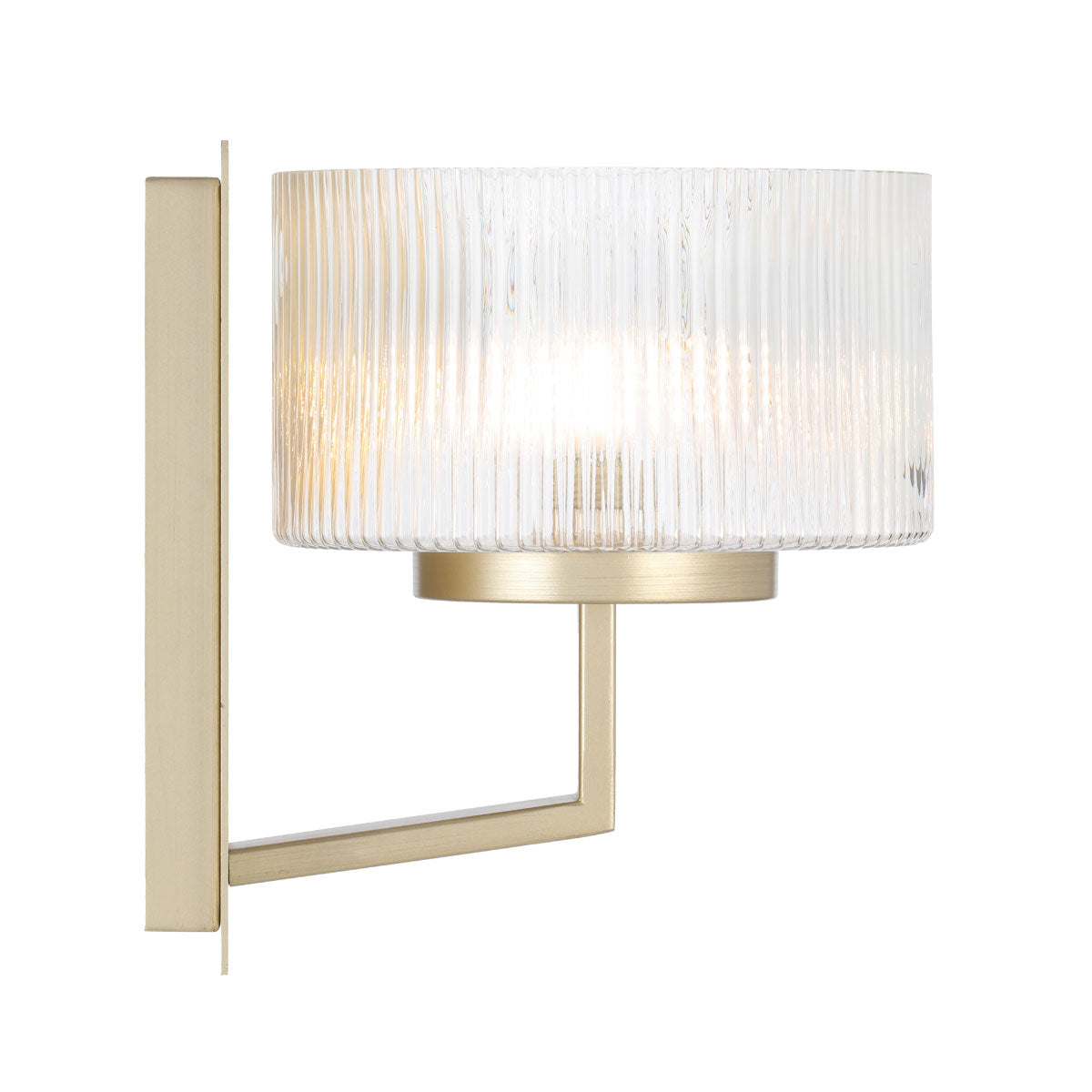 Moreno Iron & Ribbed Glass Round Wall Light