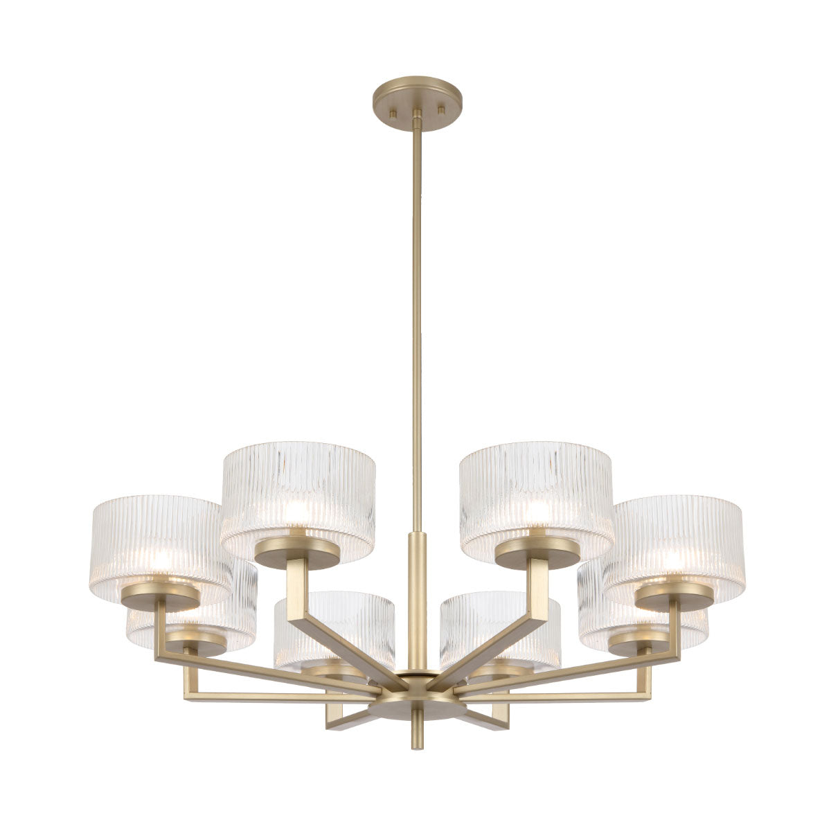 Moreno 8-Light Pendant Light with Ribbed Glass Shades