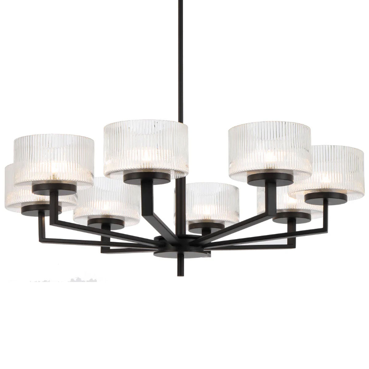 Moreno 8-Light Pendant Light with Ribbed Glass Shades