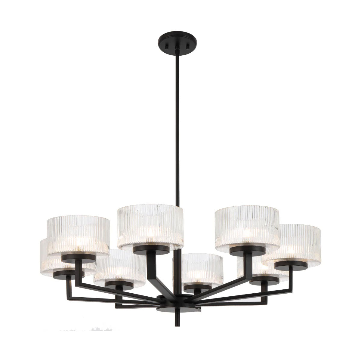 Moreno 8-Light Pendant Light with Ribbed Glass Shades