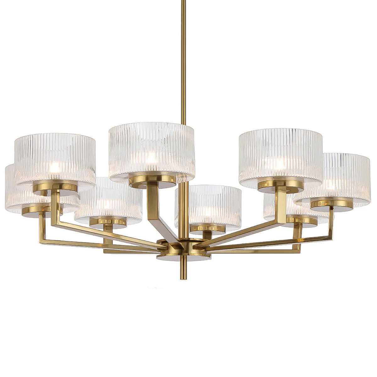 Moreno 8-Light Pendant Light with Ribbed Glass Shades