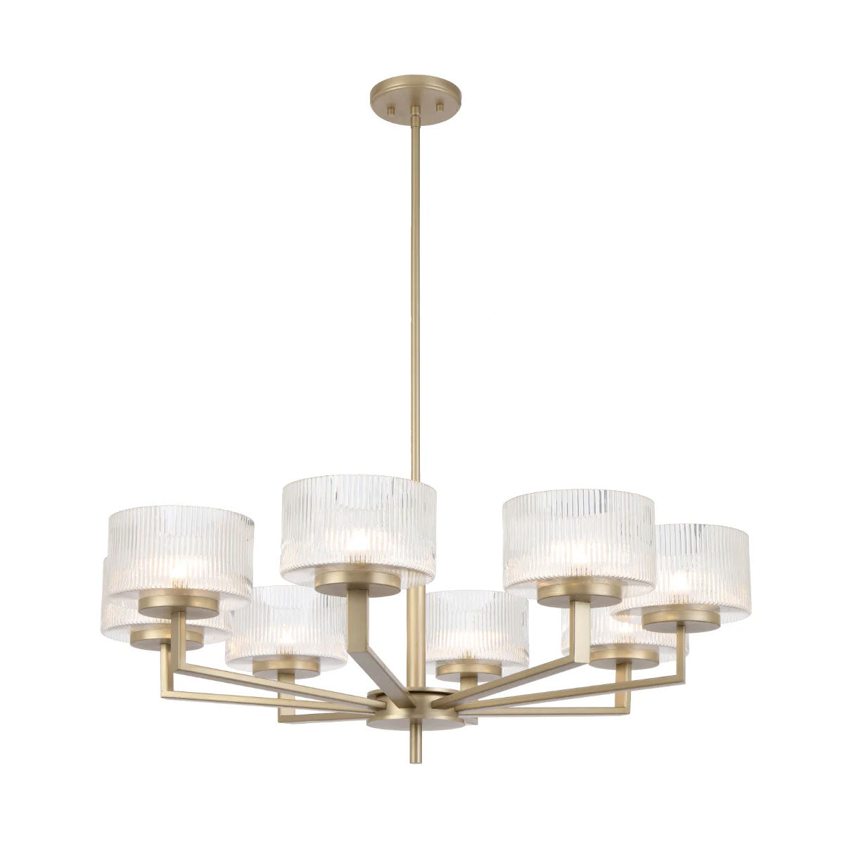 Moreno 8-Light Pendant Light with Ribbed Glass Shades