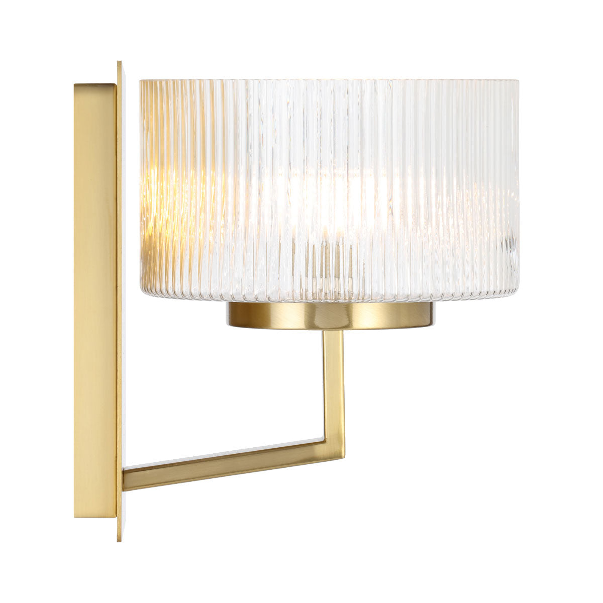 Moreno Iron & Ribbed Glass Round Wall Light