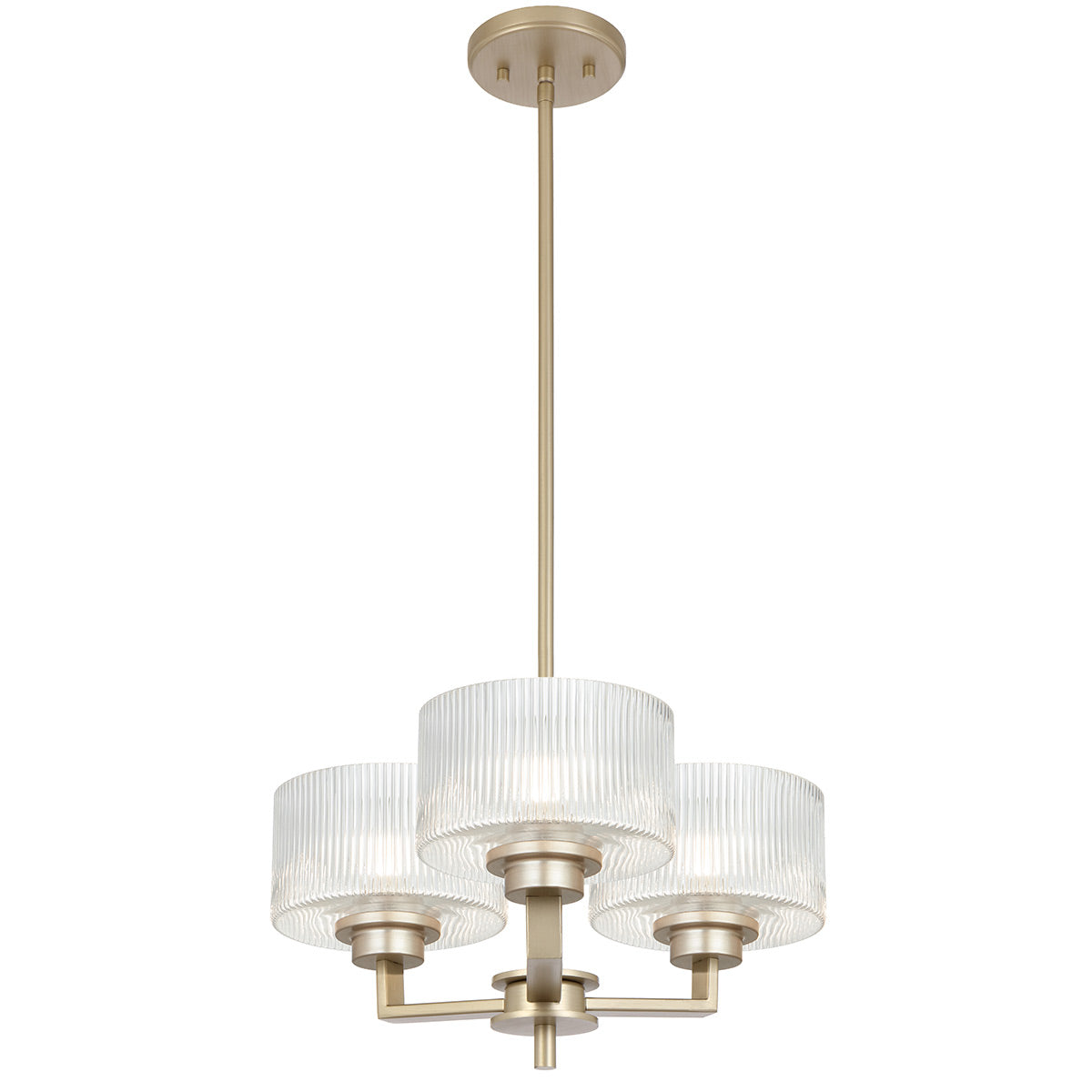 Moreno II 3-Light Pendant with Ribbed Glass