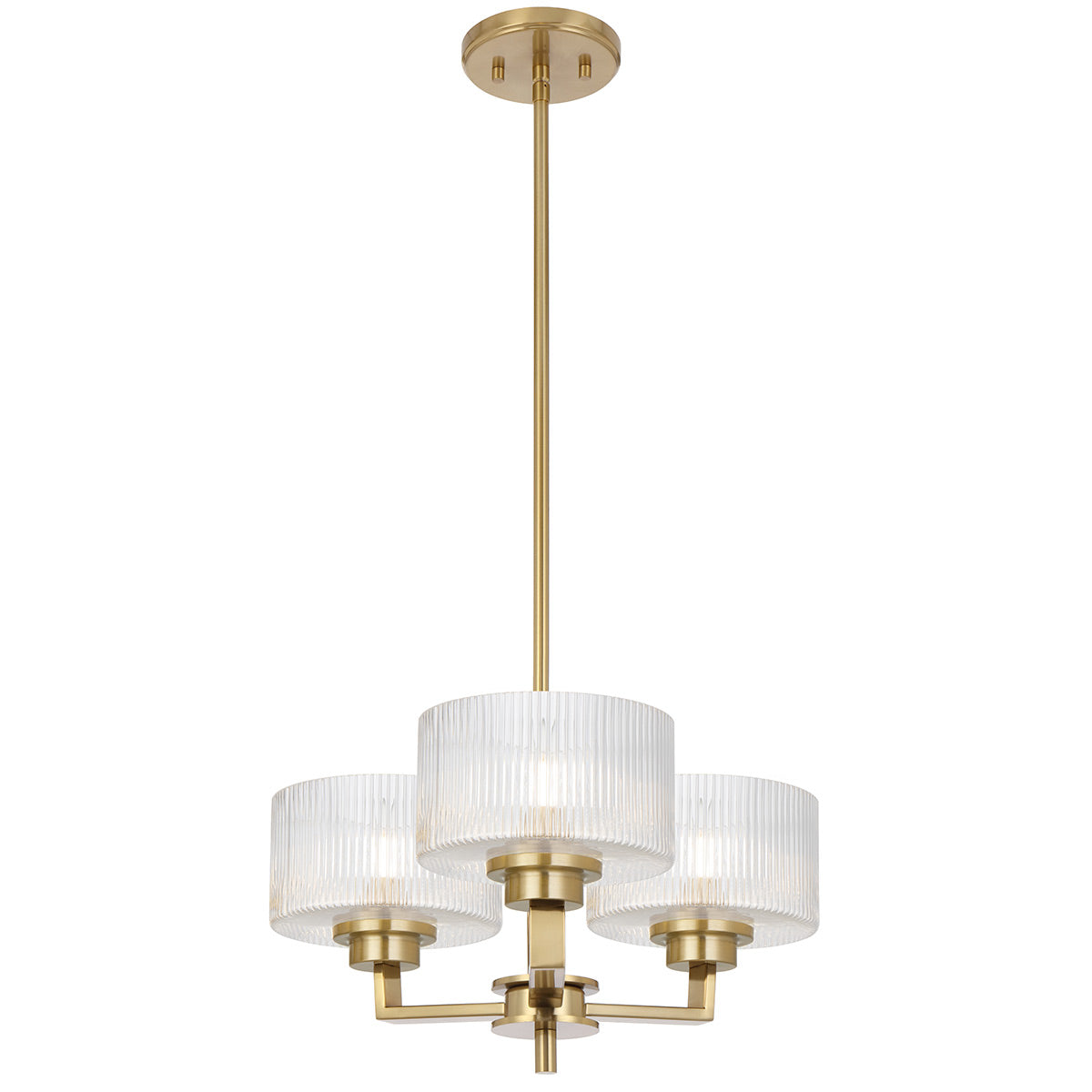 Moreno II 3-Light Pendant with Ribbed Glass