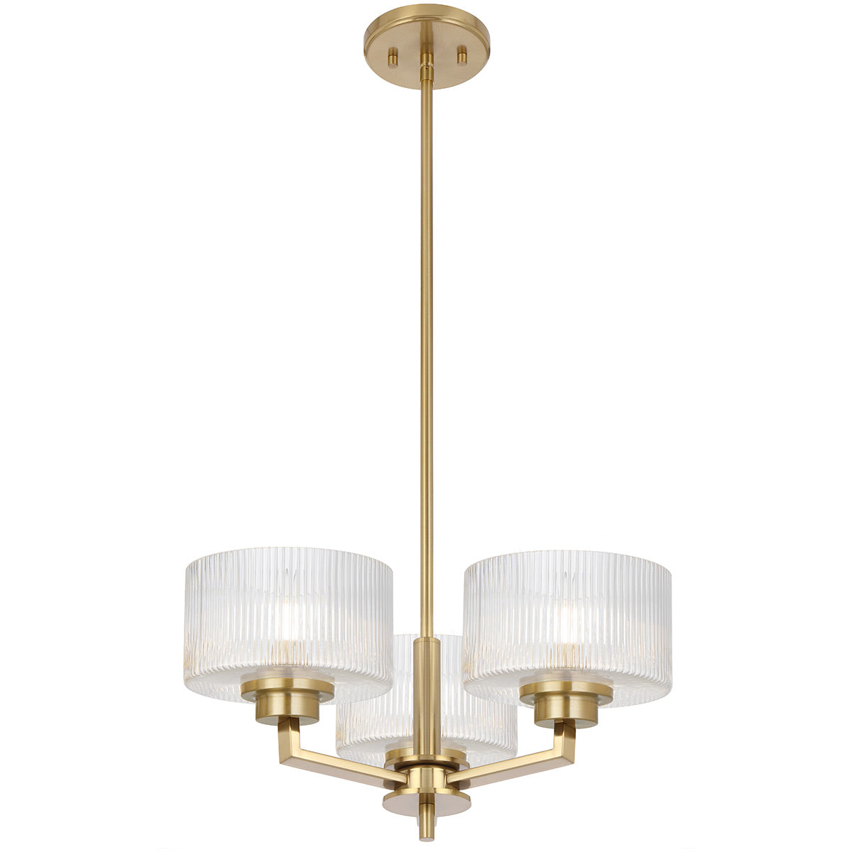 Moreno II 3-Light Pendant with Ribbed Glass