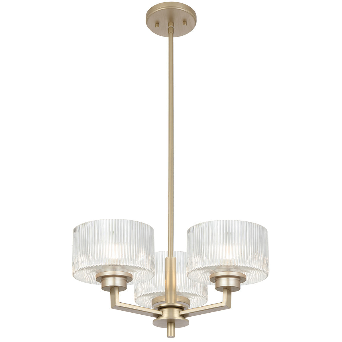 Moreno II 3-Light Pendant with Ribbed Glass