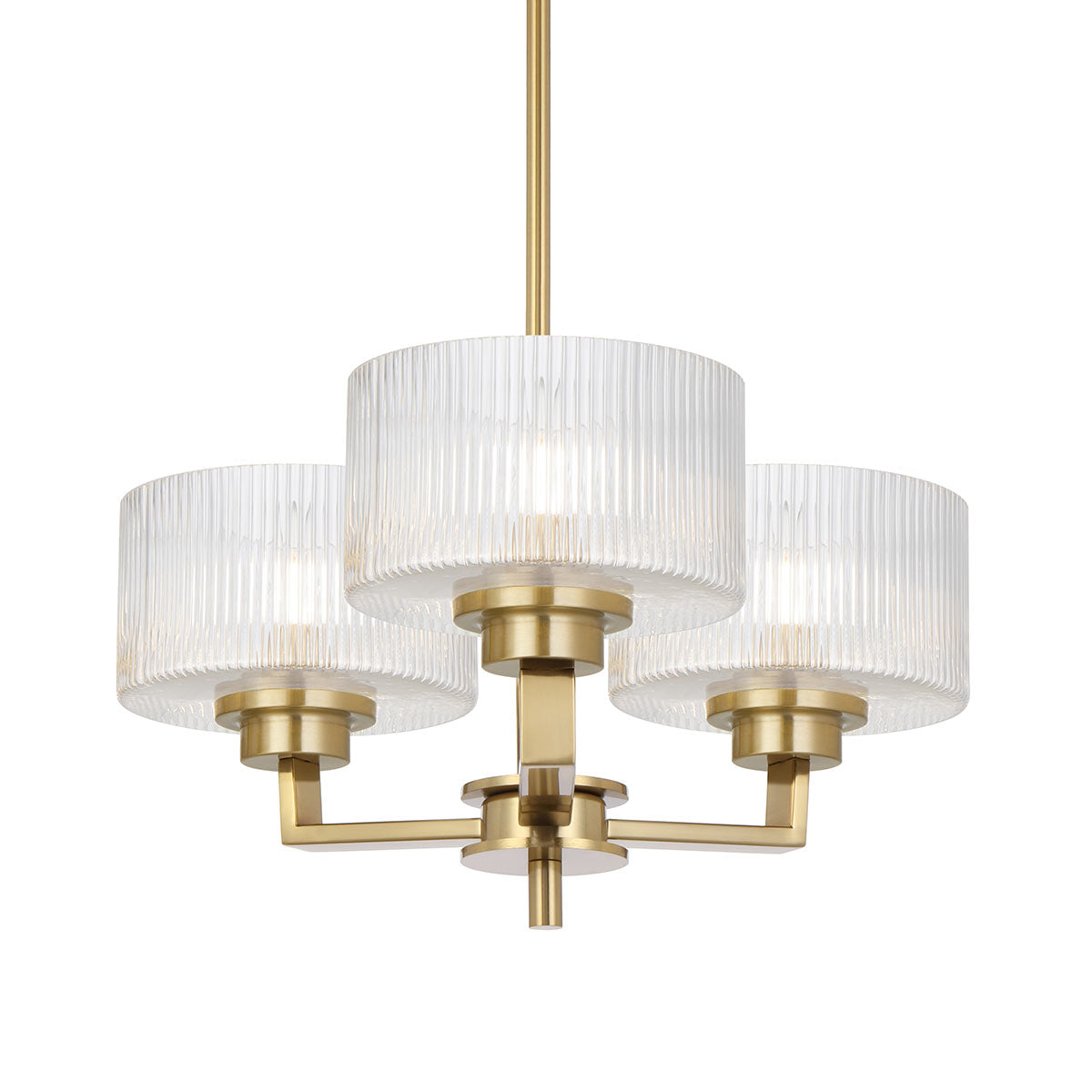 Moreno II 3-Light Pendant with Ribbed Glass
