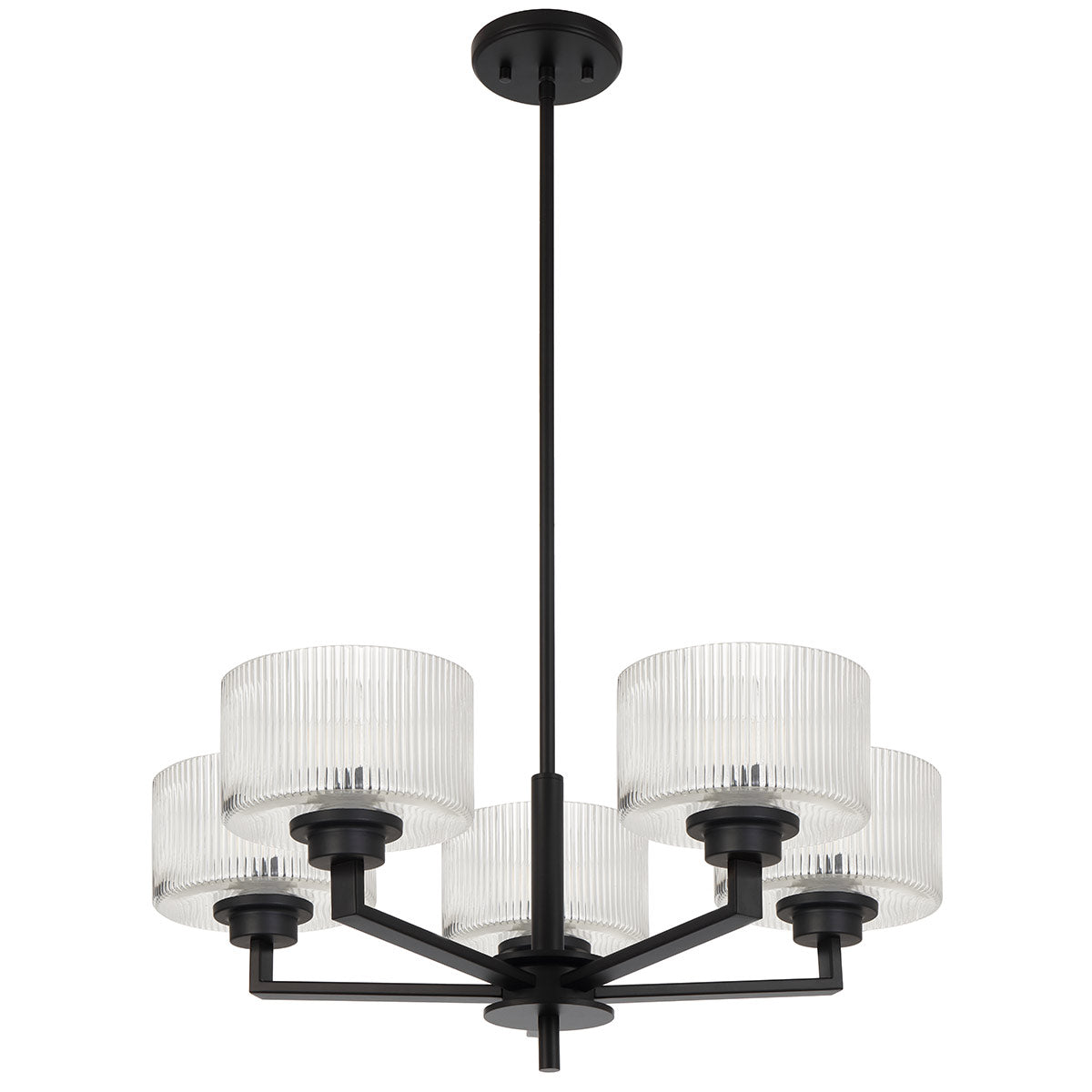 Moreno II 5 Light Pendant with Ribbed Glass