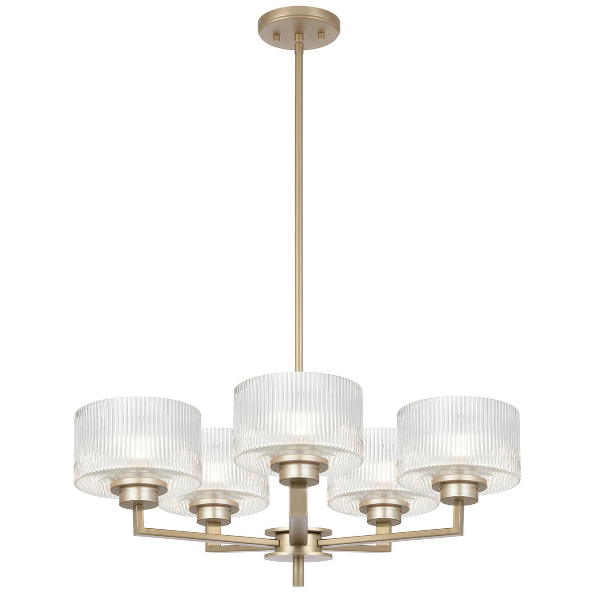 Moreno II 5 Light Pendant with Ribbed Glass