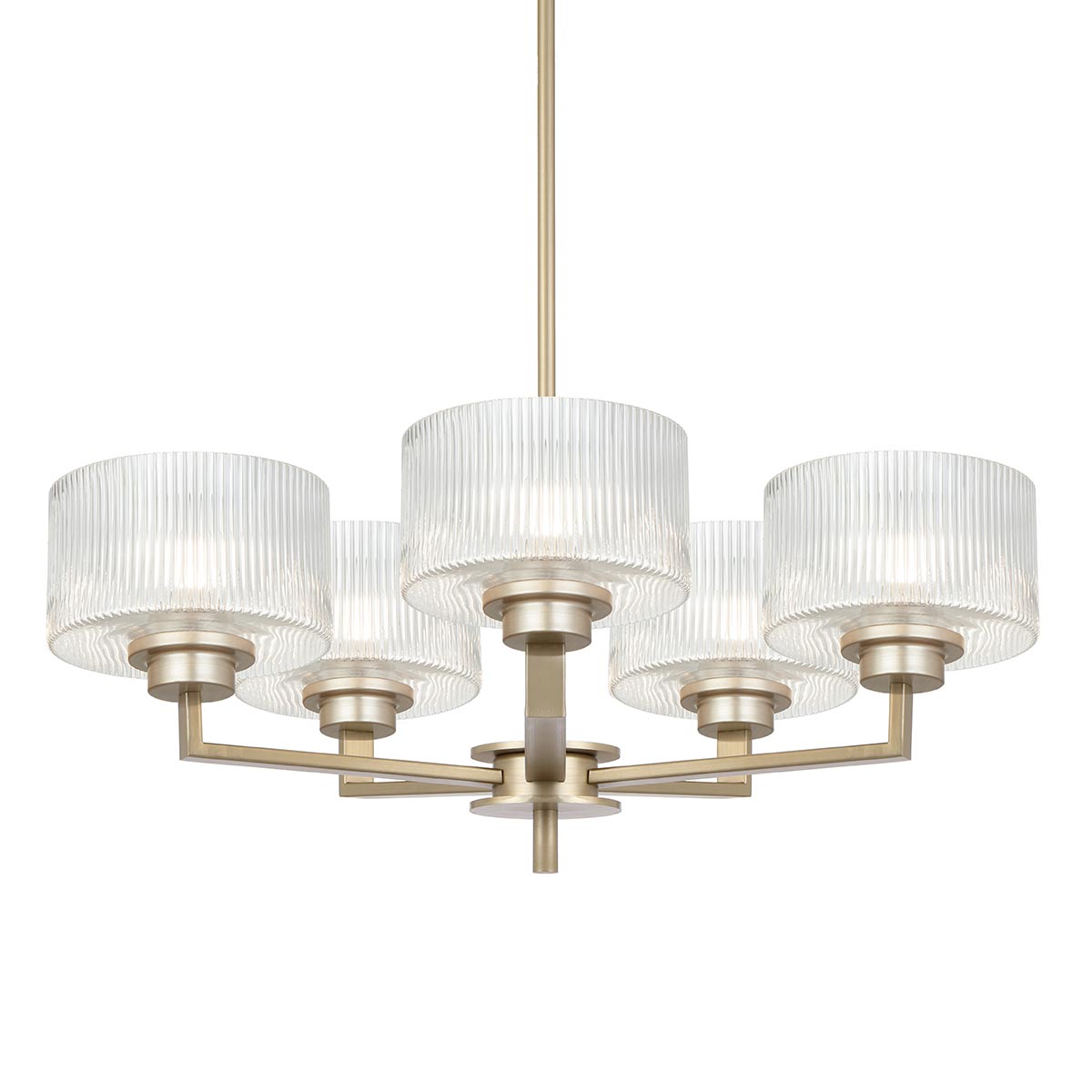 Moreno II 5 Light Pendant with Ribbed Glass