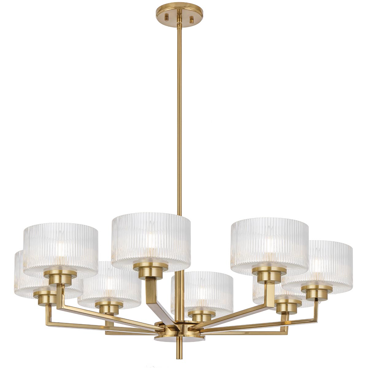 Moreno II 8 Light Pendant - Ribbed Glass Design