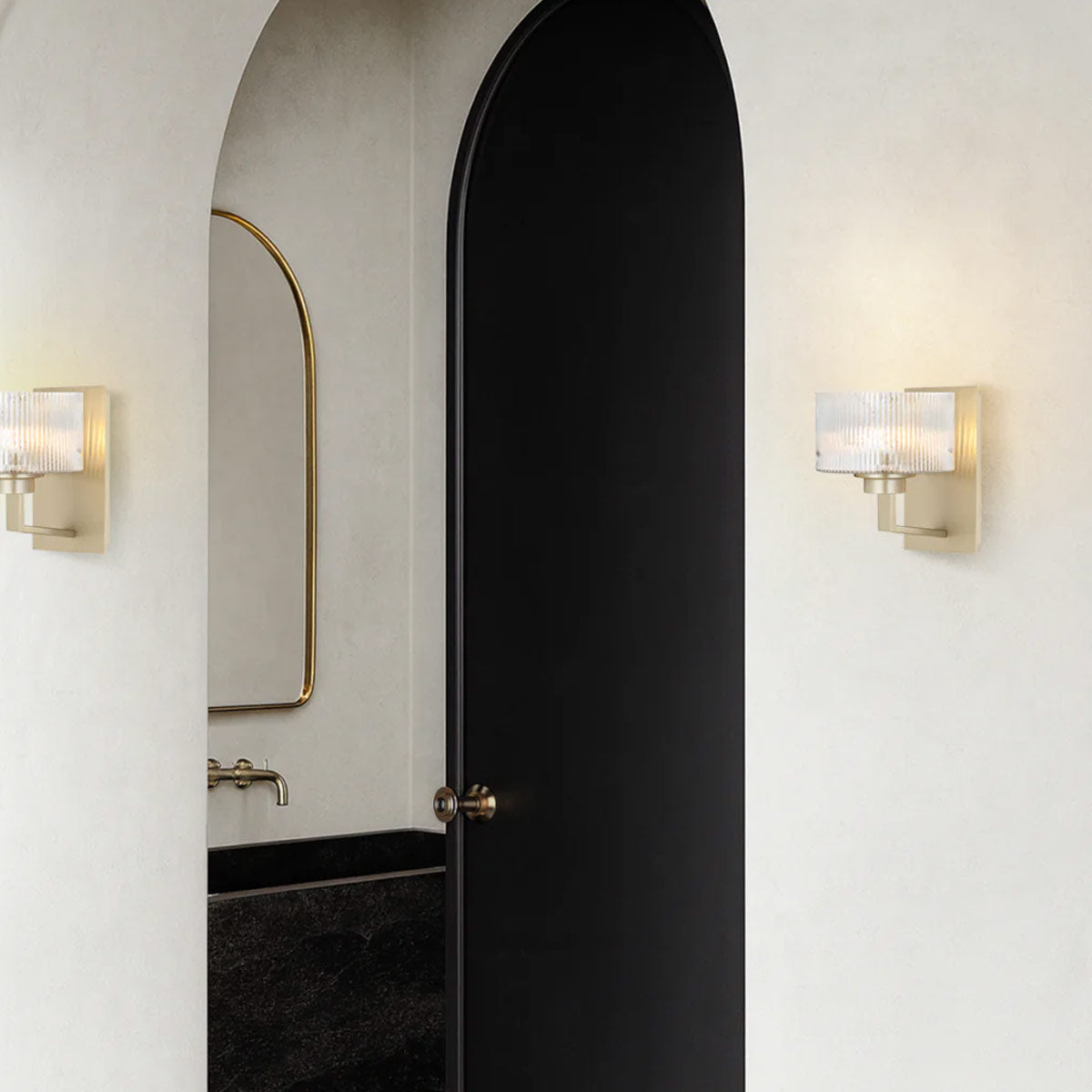 Moreno II Wall Light with Ribbed Glass - Stylish Design