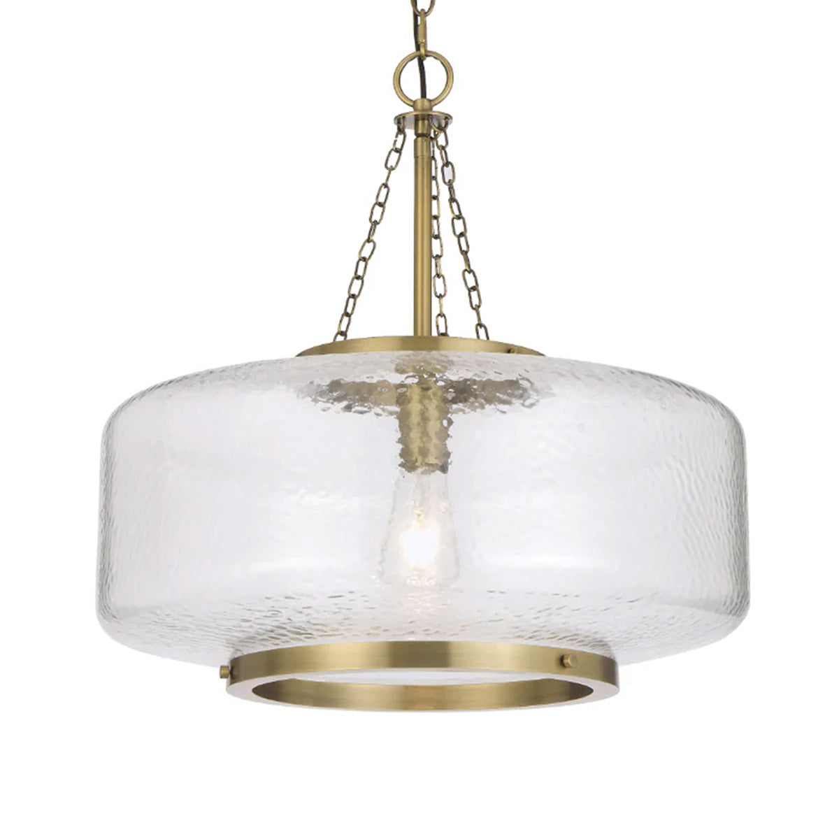 Mornet Wide Textured Drum Glass Pendant Light