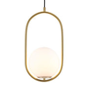Ava Suspended Opal Glass Ball Pendant Light
