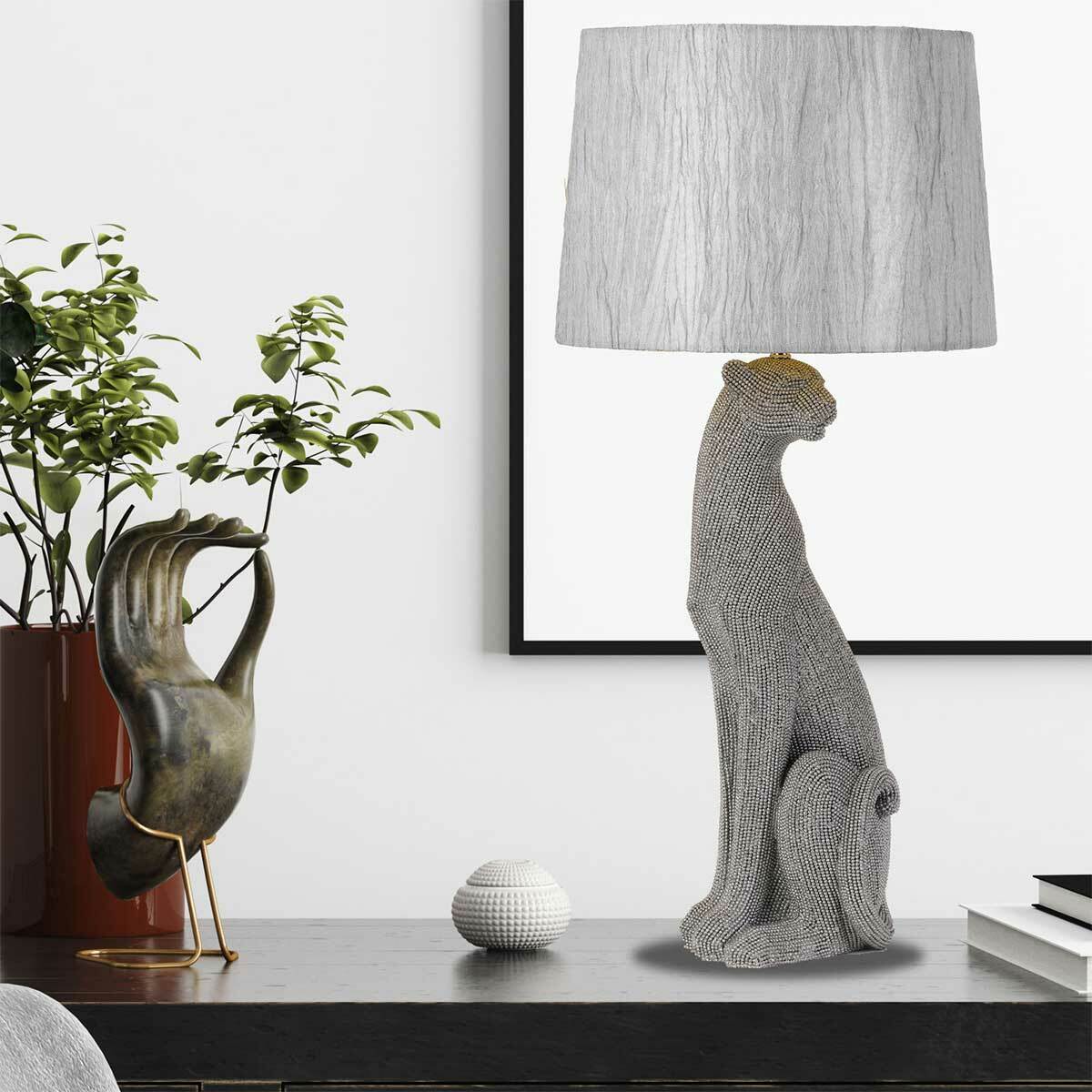 Nala Diamante Feline Animal Table Lamp