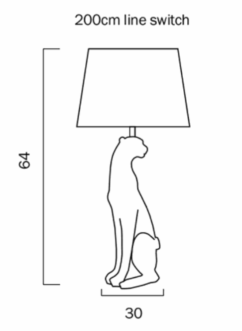 Nala Diamante Feline Animal Table Lamp
