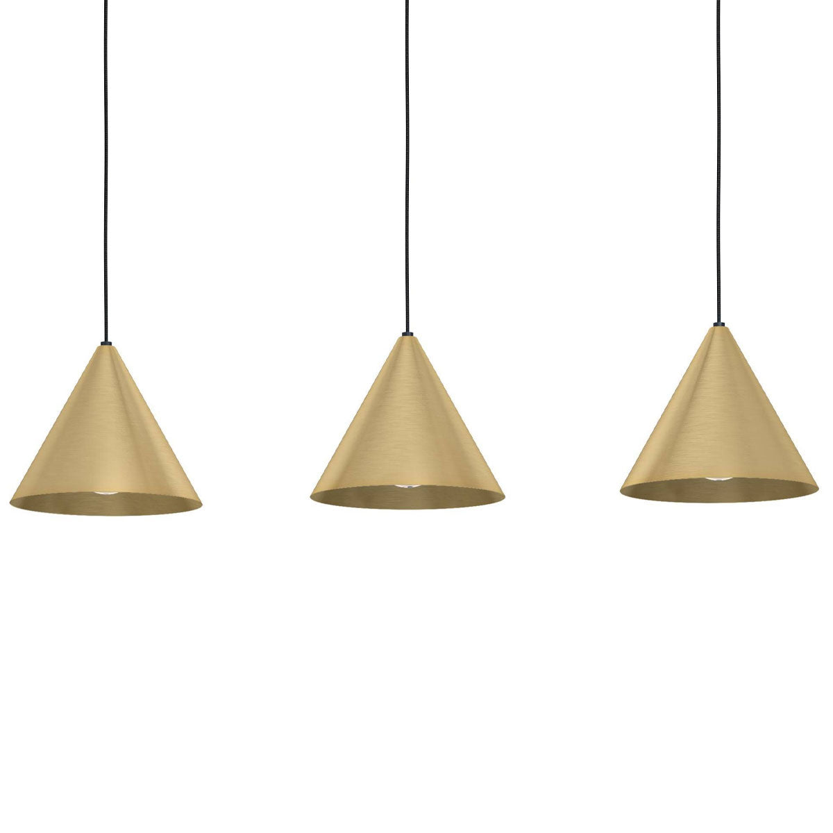 Narices 3 Light Brushed Brass Pendant Light