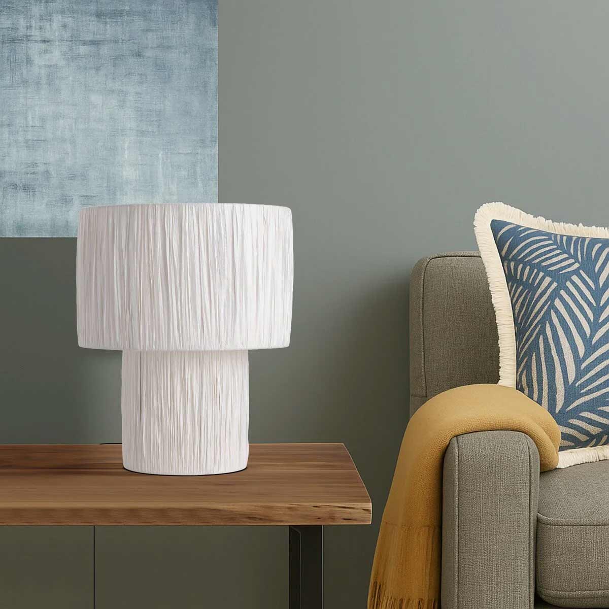 Nativa Coastal Raffia Table Lamp