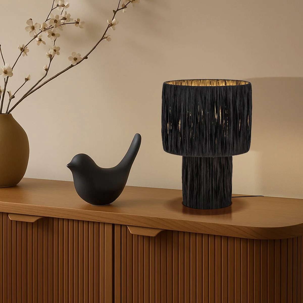 Nativa Coastal Raffia Table Lamp