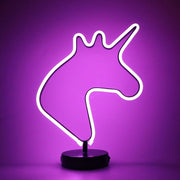 Neon Purple Unicorn Animal LED Table Lamp